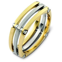 Item # A123571E - 18K Two Tone Wedding Band.