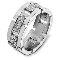 Item # A124671WE - White Gold Diamond Flexible Wedding Band