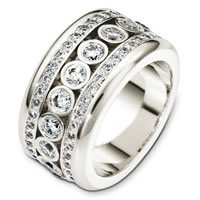 Item # A127161WE - 18K White Gold Diamond Eternity Band, Waterfall