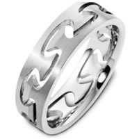 Item # B123981WE - Together and Free 18K White Gold Wedding Band