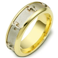 Item # C120951E - 18 Kt Two-Tone Cross Wedding Band