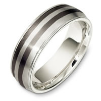 Item # E133221TG - Titanium and 14 Kt White Gold Wedding Band