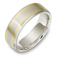 Item # E133301E - 18K Gold Two Tone Wedding Band
