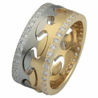 Item # F307310D - Diamond Wedding Band Locked Together