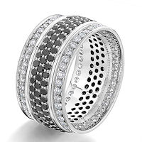 Item # G106864WE - White Gold Black & White Diamond Eternity Ring