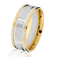 Item # G14647E - Two-Tone Brick-Style Classic Wedding Ring