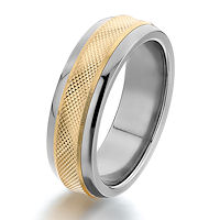 Item # G6419 - 14Kt Yellow Gold Inlay and Titanium Wedding Ring