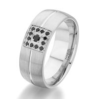 Item # G86826WE - White Gold 0.16 Ct Black Diamond Wedding Ring