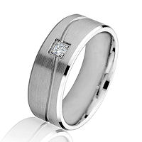 Item # G86854WE - White Gold Diamond Carved Wedding Ring