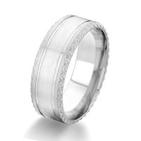 Item # G87069W - 14Kt White Gold Designed Wedding Ring