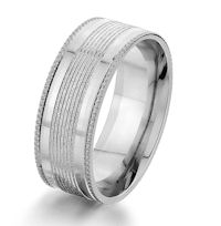 Item # G87175WE - White Gold Designed 8.0 MM Wedding Ring