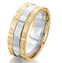 Item # G87204E - Two-Tone Brick Style Wedding Ring