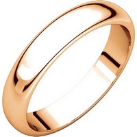 Item # H116804R - 14K Rose Gold 4mm High Dome Plain Band