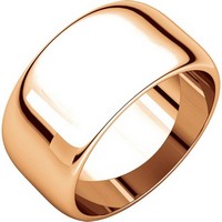 Item # H1168310R - 14K Rose Plain Wedding Band Gold 10 mm High Dome