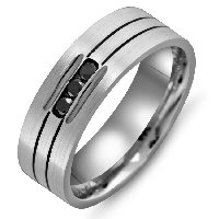 Item # M305397AG - Silver Black Diamond Wedding Band