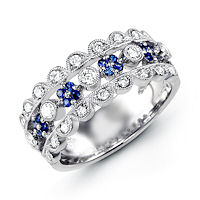 Item # M31759WE - 18Kt White Gold Diamond & Sapphire Ring