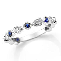 Item # M31904WE - White Gold Diamond & Sapphire Ring