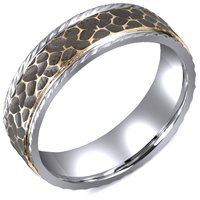 Item # M5755E - Hammered Antiqued Wedding Band