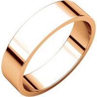 Item # N012505RE - 18K Rose Gold 5mm Wide Flat Plain Wedding Band