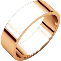 Item # N012506RE - 18K Rose Gold 6mm Flat Plain Wedding Band