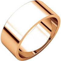 Item # N012508RE - 18K Rose Gold 8mm Wide Flat Plain Wedding Band