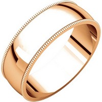 Item # N23886RE - 18K Rose Gold Milgrain Edge Plain Wedding Band