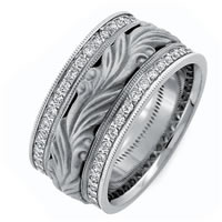 Item # R41493PP - Platinum Diamond Handcrafted Wedding Band