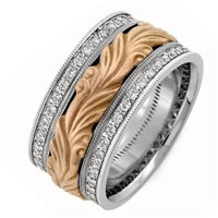 Item # R41493 - Hand Carved Diamond Wedding Band