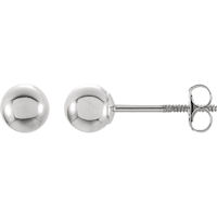 Item # S296105W - 14Kt White Gold Ball Earrings