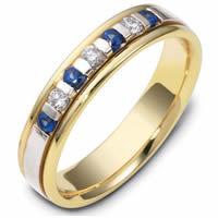 Item # S47243NA - Blue Sapphire and Diamond Wedding Ring