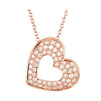 Item # S75631R - 14Kt Rose Gold Heart Diamond Pendant