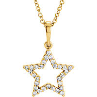 Item # S90097 - 14Kt Yellow Gold Star Diamond Pendant