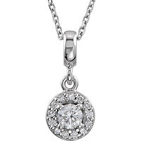 Item # S90981W - 14Kt White Gold Halo Necklace