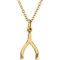 Item # S91479 - 14Kt Yellow Gold Wishbone Pendant