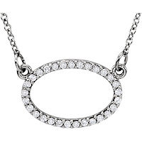 Item # S91545W - 14Kt White Gold Oval Pendant