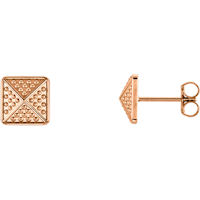 Item # S91565R - 14Kt Rose Gold Pyramid Earrings