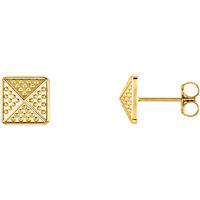 Item # S91565 - 14Kt Yellow Gold Pyramid Earrings