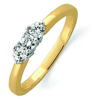 Item # ST12022425 - 14K Gold Three Diamonds Anniversary Band