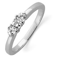 Item # ST12022425W - 14K White Gold Three Diamonds Anniversary Band