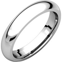 Item # VH123804WE - 18K White Gold 4mm Heavy Comfort Fit Plain Wedding Band