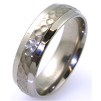 Item # WB7658TI - Titanium Hammer Finished Wedding Ring