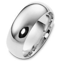 Item # X1238310WE - 18K White Gold 10mm Comfort Fit Plain Wedding Band