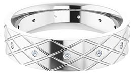 White Gold Diamond Men's Wedding Rings
